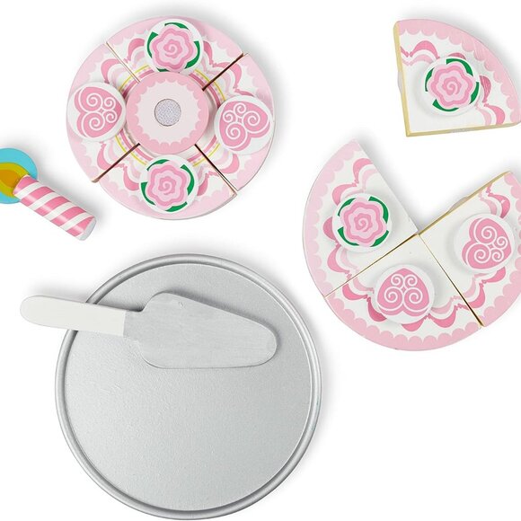 Melissa & Doug Triple-Layer Party Cake Wooden Play Food Set - Picture 6 of 6